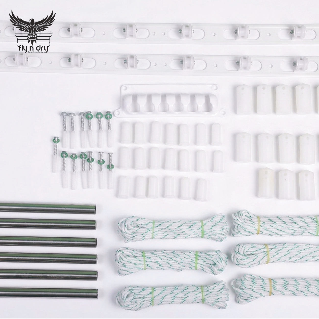 PVC Wheel Track Ceiling Cloth Dryer – 6 Lines | 12.5mm (1/2 Inch) Stainless Steel Tubes