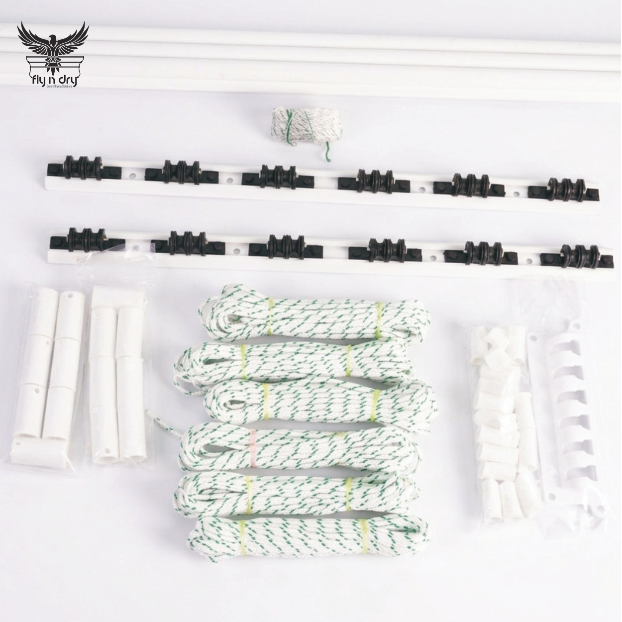 Premium Aluminium Wheel Track Ceiling Dryer – 4 Lines with 19mm Powder-Coated Aluminium Tubes